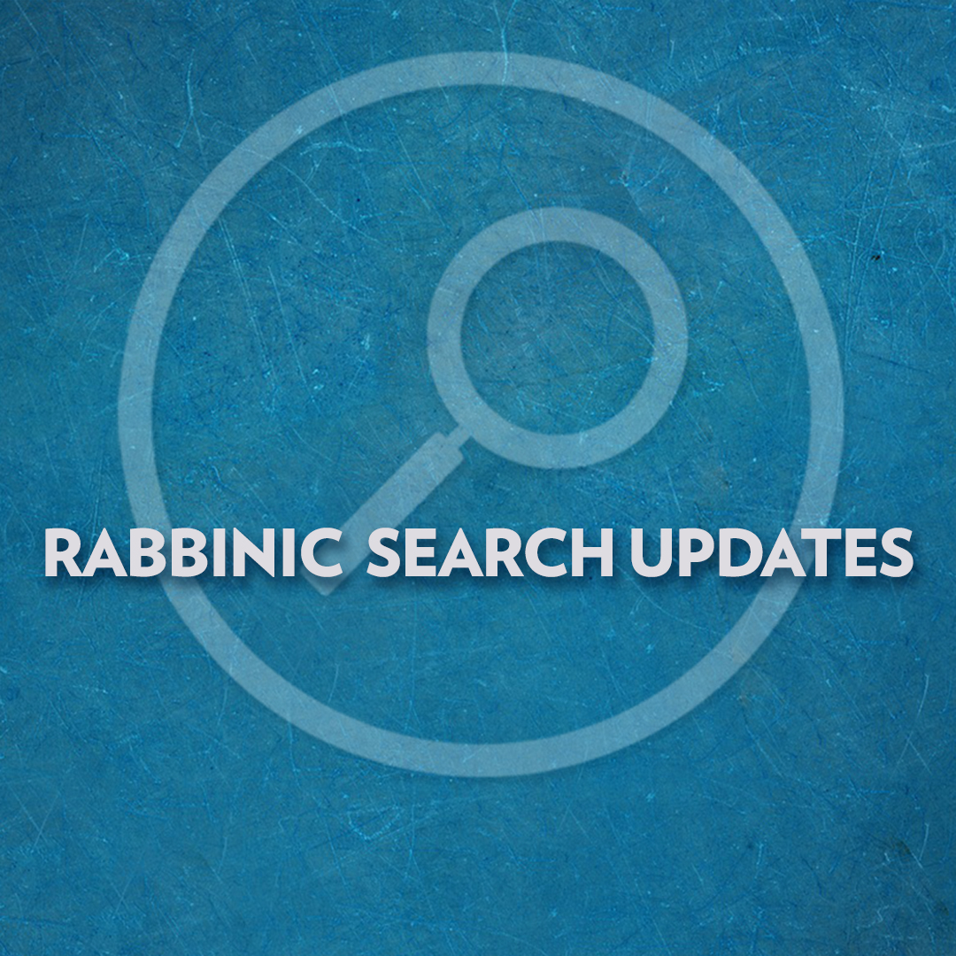 The Search Process for Our Next Rabbi